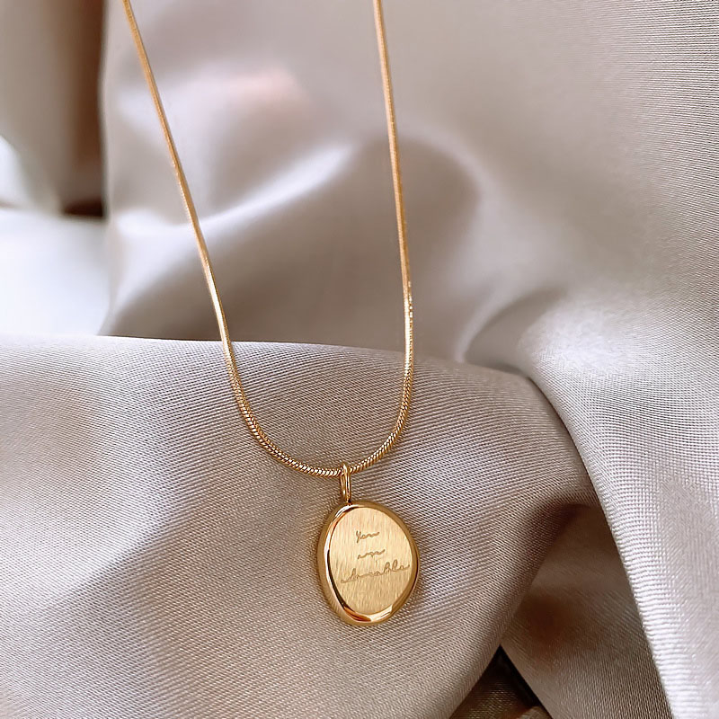 Birth Flower Necklace - Gold Color Irregular English Letter Necklace