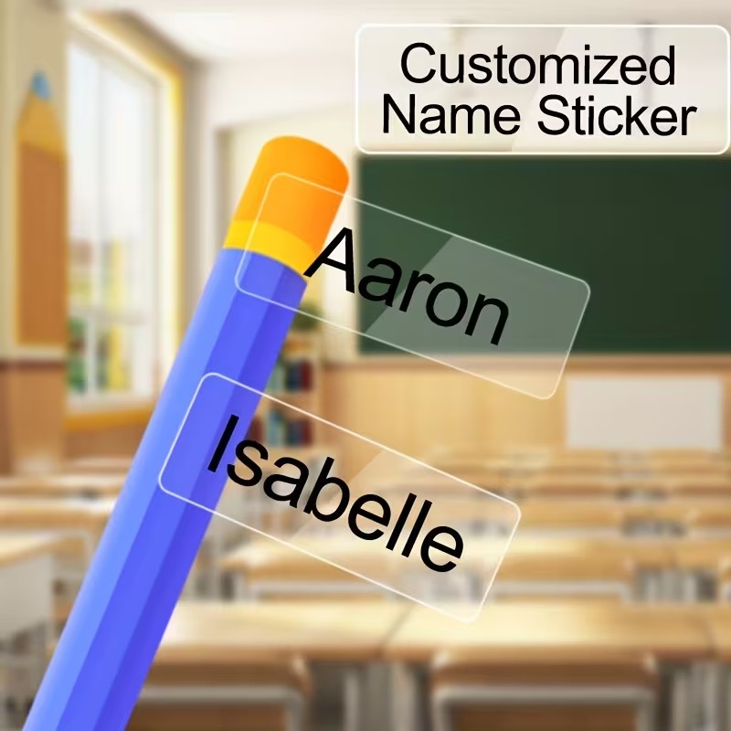 Personalized Name Box - Self-Adhesive Personalized Name Tags Text/Numbers, Self-Defined