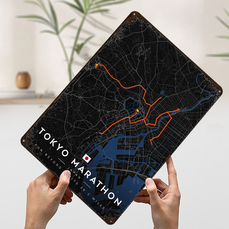 Tokyo Marathon Route Map 3D Te - đánh giá và giá Custom Map Poster