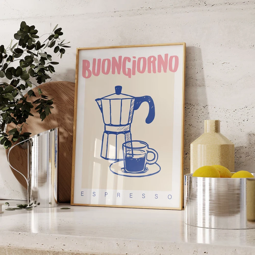 Modern Coffee Espresso Wall Ar - đánh giá và giá Custom Map Poster