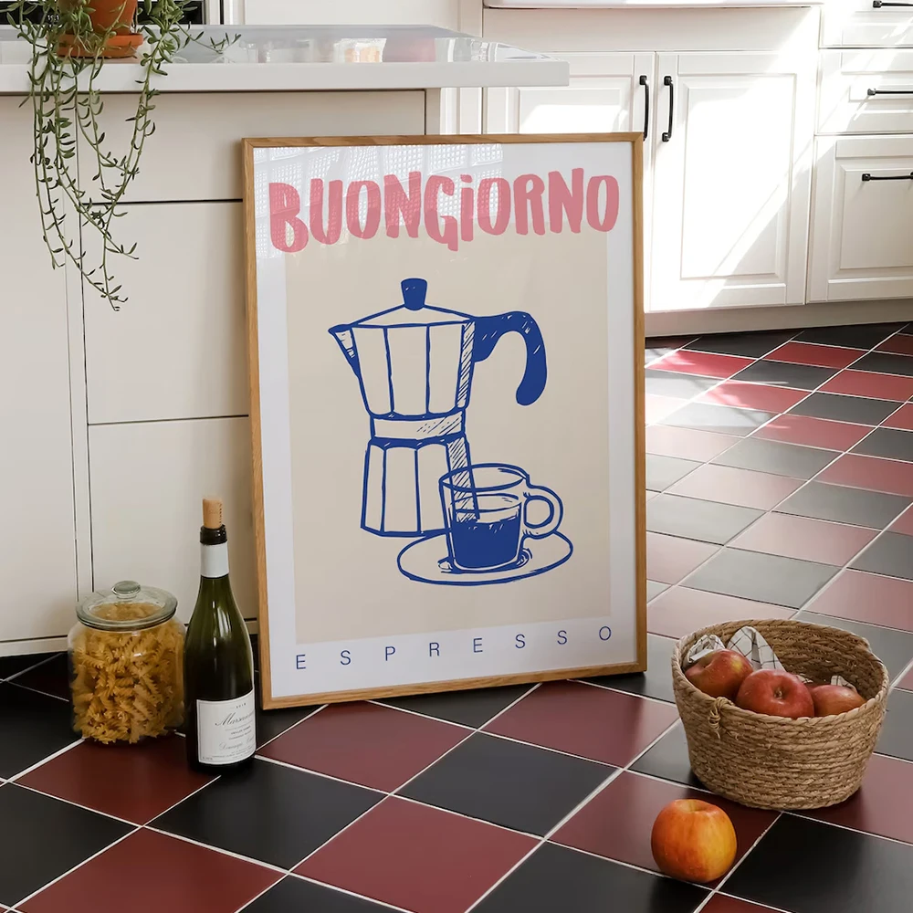 Modern Coffee Espresso Wall Ar - đánh giá và giá Custom Map Poster