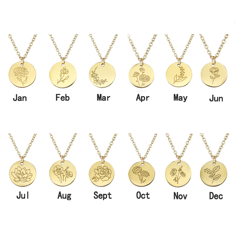 Titanium Steel December Flower - đánh giá và giá Birth Flower Necklace