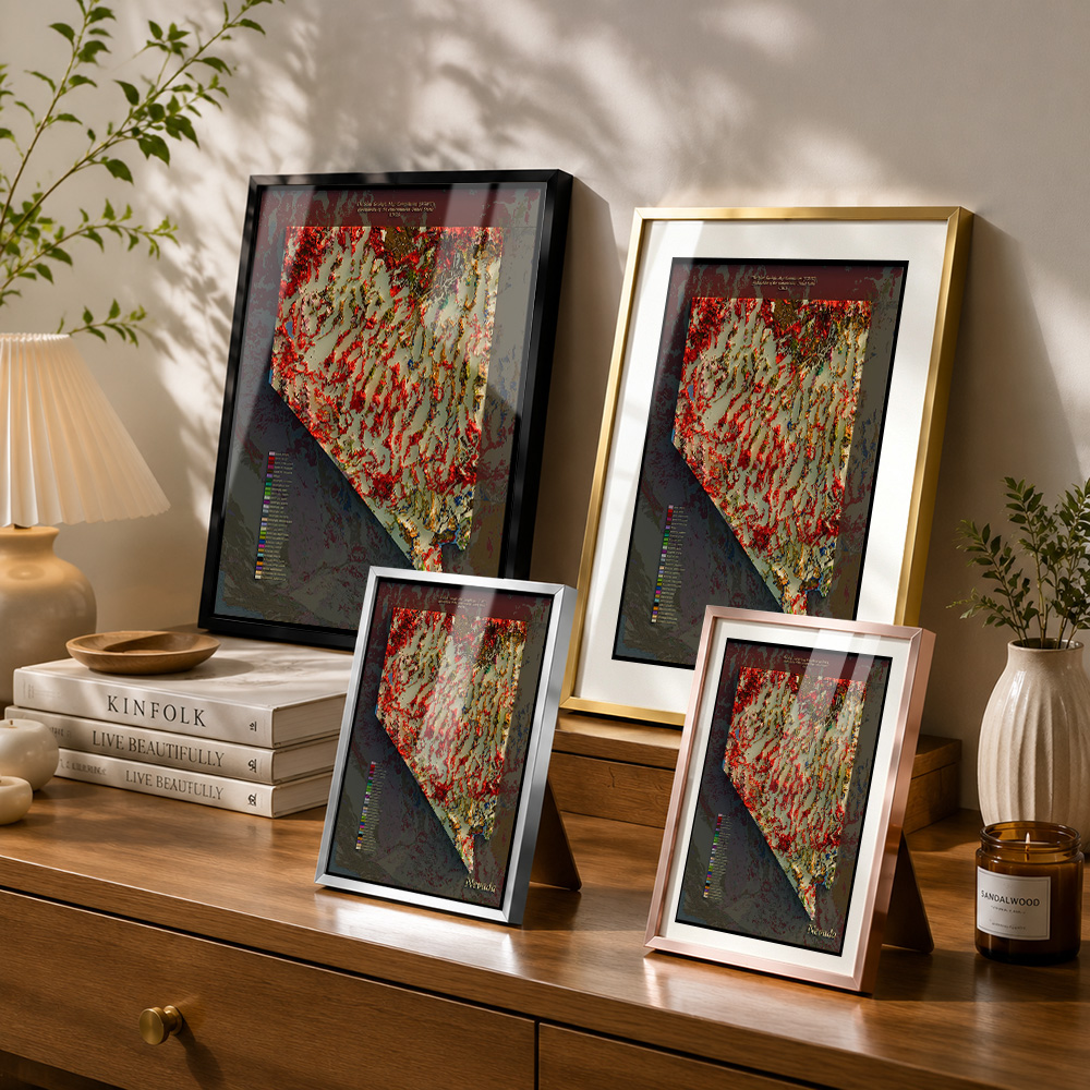 Nevada Geological Map Framed A - đánh giá và giá Custom Map Poster