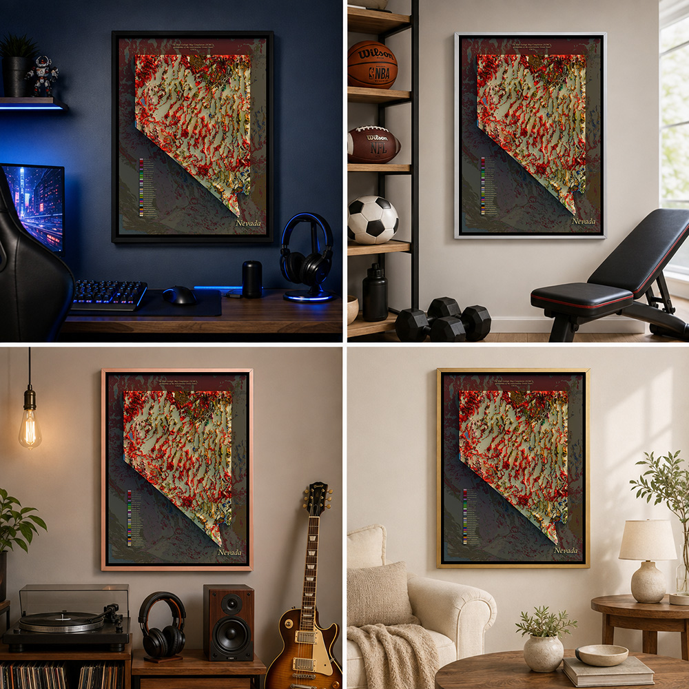 Nevada Geological Map Framed A - đánh giá và giá Custom Map Poster