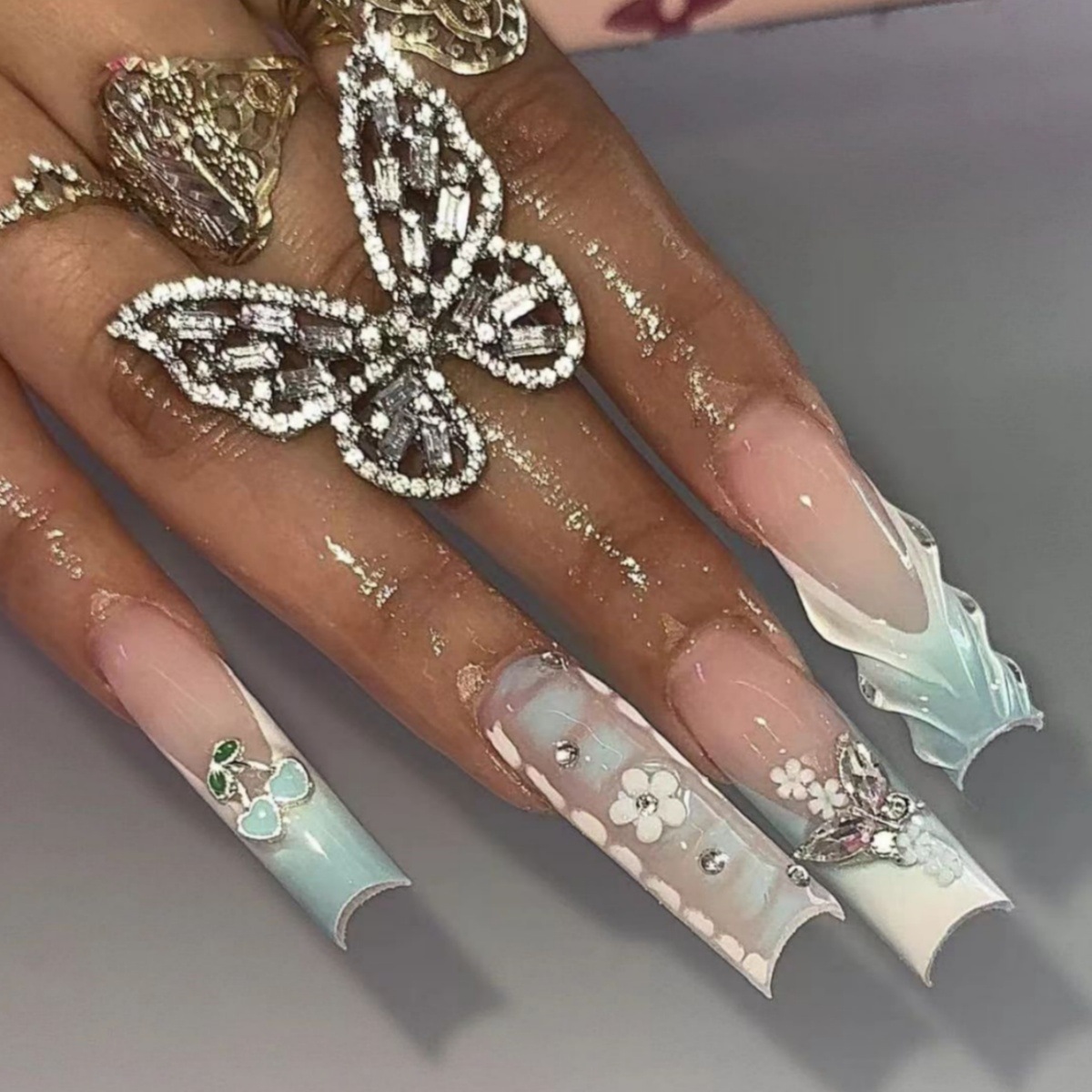 24pcs Flower Press on Nails Ar - đánh giá và giá Pressed Flower Art